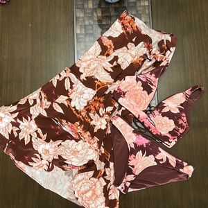 Maaji bundle. Top, bottom, and sarong. L/XL